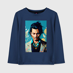 Детский лонгслив Джонни Депп - суровый взгляд