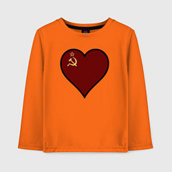 Лонгслив хлопковый детский Сердце СССР, цвет: оранжевый