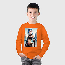 Лонгслив хлопковый детский JINX Arcane League Of Legends, цвет: оранжевый — фото 2