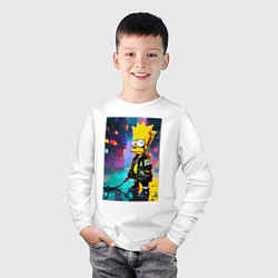Лонгслив хлопковый детский Bart Simpson - urban fantasy, цвет: белый — фото 2