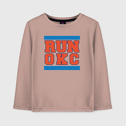 Лонгслив хлопковый детский Run Oklahoma City Thunder, цвет: пыльно-розовый