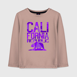 Лонгслив хлопковый детский Штат Калифорния, цвет: пыльно-розовый