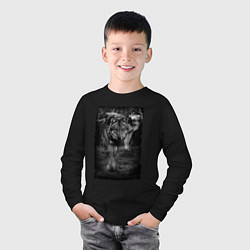Лонгслив хлопковый детский Стая волков, цвет: черный — фото 2