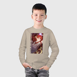 Лонгслив хлопковый детский Рыжеволосая Химеко, цвет: миндальный — фото 2
