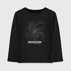 Лонгслив хлопковый детский Moscow map, цвет: черный