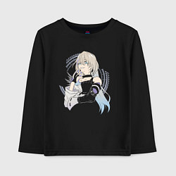 Лонгслив хлопковый детский Honkai Serval, цвет: черный