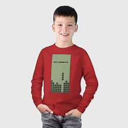 Лонгслив хлопковый детский Brick game тетрис - всё сложится, цвет: красный — фото 2