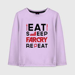 Детский лонгслив Надпись: eat sleep Far Cry repeat