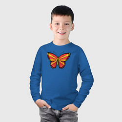 Лонгслив хлопковый детский Бабочка Северная Македония, цвет: синий — фото 2