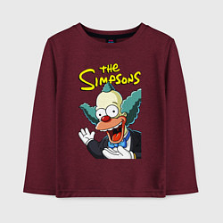 Лонгслив хлопковый детский Krusty the clown, цвет: меланж-бордовый