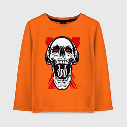 Лонгслив хлопковый детский DnB skull, цвет: оранжевый