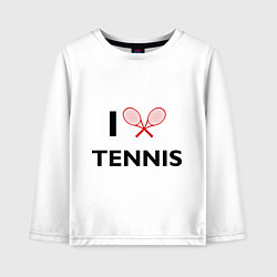 Лонгслив хлопковый детский I Love Tennis, цвет: белый