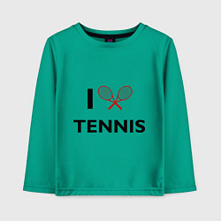 Лонгслив хлопковый детский I Love Tennis, цвет: зеленый