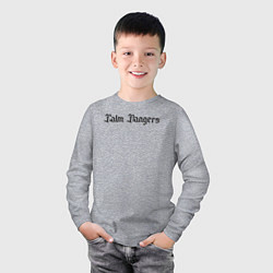 Лонгслив хлопковый детский Calm dangers black 2 side, цвет: меланж — фото 2