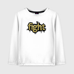 Лонгслив хлопковый детский Fight graffiti, цвет: белый