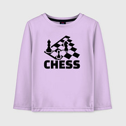 Лонгслив хлопковый детский Chess game, цвет: лаванда
