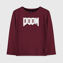 Лонгслив хлопковый детский Doom nightmare mode, цвет: меланж-бордовый