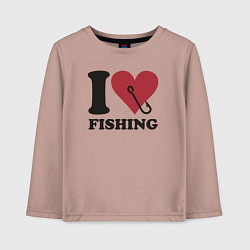 Детский лонгслив I love fishing