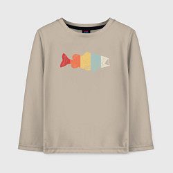 Лонгслив хлопковый детский Color fish, цвет: миндальный