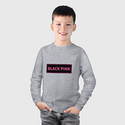 Лонгслив хлопковый детский Логотип Блек Пинк, цвет: меланж — фото 2