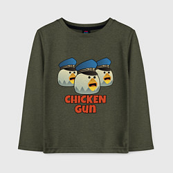 Лонгслив хлопковый детский Chicken Gun команда синие, цвет: меланж-хаки