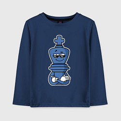 Лонгслив хлопковый детский Шахматный король InChess, цвет: тёмно-синий