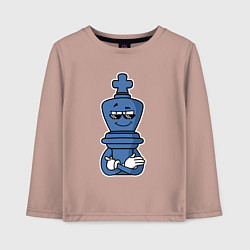 Лонгслив хлопковый детский Шахматный король InChess, цвет: пыльно-розовый