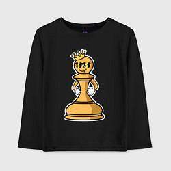 Лонгслив хлопковый детский Шахматная пешка InChess, цвет: черный