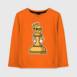 Лонгслив хлопковый детский Шахматная пешка InChess, цвет: оранжевый