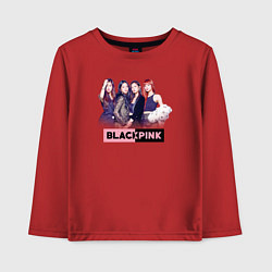 Лонгслив хлопковый детский Blackpink girls, цвет: красный