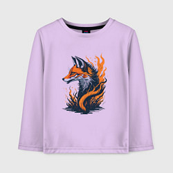 Лонгслив хлопковый детский Burning fox, цвет: лаванда