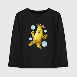 Лонгслив хлопковый детский Банан с В-баксами Фортнайт, цвет: черный