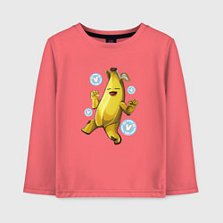 Лонгслив хлопковый детский Банан с В-баксами Фортнайт, цвет: коралловый
