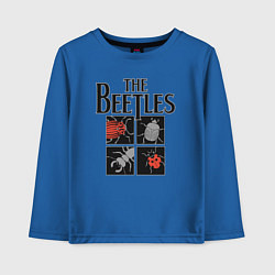 Лонгслив хлопковый детский Beetles, цвет: синий