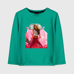 Лонгслив хлопковый детский Суши Девон Аоки Honda s2000, цвет: зеленый