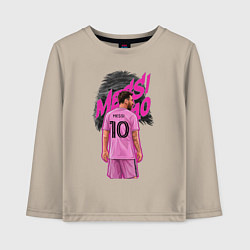 Лонгслив хлопковый детский Лионель Месси Интер Майами 10, цвет: миндальный