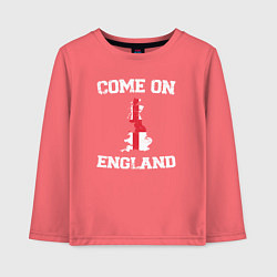 Лонгслив хлопковый детский Come on England, цвет: коралловый