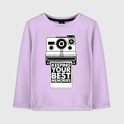 Лонгслив хлопковый детский Polaroid best memories, цвет: лаванда