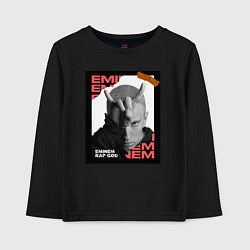 Лонгслив хлопковый детский Rap god, цвет: черный