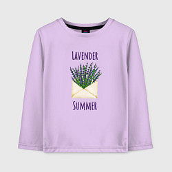 Лонгслив хлопковый детский Lavender Summer - букет лаванды в конверте, цвет: лаванда