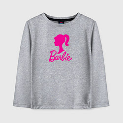 Лонгслив хлопковый детский Розовый логотип Барби, цвет: меланж