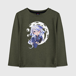 Лонгслив хлопковый детский Фокалорс, цвет: меланж-хаки