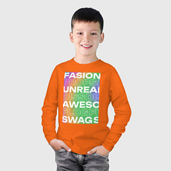 Лонгслив хлопковый детский Fasion-Style, цвет: оранжевый — фото 2