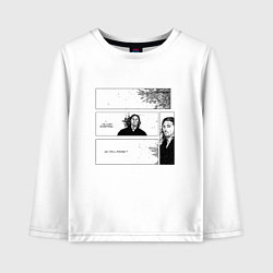 Лонгслив хлопковый детский Миямото Мусаси бродяга, цвет: белый