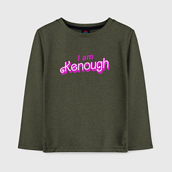 Лонгслив хлопковый детский I am kenough barbie, цвет: меланж-хаки