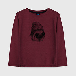 Детский лонгслив Ленивец хипстер