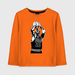 Детский лонгслив Майкл Джордан бросает мяч