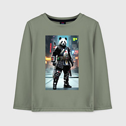 Детский лонгслив Panda cyber samurai