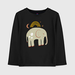Лонгслив хлопковый детский Elephants world, цвет: черный
