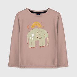 Лонгслив хлопковый детский Elephants world, цвет: пыльно-розовый
